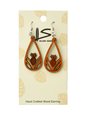 J K W LLC Tear Drop Pineapple Wood Earrings