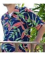 Avanti Paradise Floral Navy Silk Men's Hawaiian Shirt