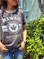 【Aloha Outlet限定】 UH ハワイ大学 レディース ドルマン Tシャツ [クラシックシール/チャコール]
