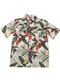 Aloha Republic Macaws of The Tropic Off-White Cotton Men&#39;s Hawaiian Shirt