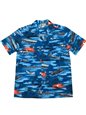 Aloha Republic Freedom of Navigation Navy Cotton Men&#39;s Hawaiian Shirt