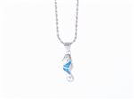 Paradise Collection Sterling Silver Seahorse & Blue opal Pendant