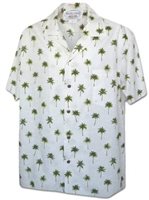 Pacific Legend Lani Palm  Green Cotton Men's Hawaiian Shirt