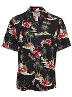 Ky's Christmas Black Cotton Poplin Men's Hawaiian Shirt