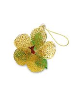 Island Heritage Hibiscus - Yellow Glass Lace Ornament