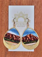 SUN N SOUL - Boutique - Bottom Loop Diamond Head Hawaiian Fabric Earring