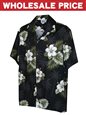 [Wholesale] Pacific Legend Hibiscus Black Cotton Men&#39;s Hawaiian Shirt