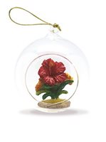 Island Heritage Hibiscus Glass Globe Ornaments