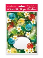 Island Heritage Ornaments of the Islands Stand Up Zipper Pouches 6Pieces set
