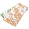 Kalama Collection Ulu &amp; Hibiscus Green &amp; Orange Hawaiian Poly Microfiber Kitchen Towel 2 piece Set 16&quot;x 24&quot;
