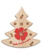 ハワイアン ウッドブロックサイン 15cm x 15cm [クリスマスツリー &amp; ハイビスカス]