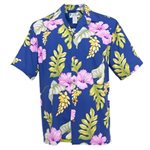 Two Palms Monstera Navy Rayon Men's Hawaiian Shirt