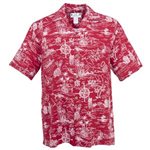 Two Palms Journey to Hawaii Burgundy Rayon Men's Hawaiian Shirt