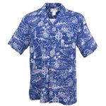 Two Palms Journey to Hawaii Navy Rayon Men's Hawaiian Shirt