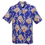 Two Palms Lei of Hawaii Purple Rayon Men's Hawaiian Shirt