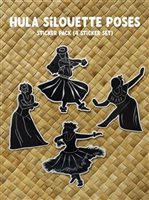 Kawaii Sticker Club Black Hula silhouette stickers 1 (Set of 4)