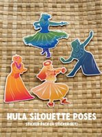 Kawaii Sticker Club Gradient Hula silhouette stickers 1 (Set of 4)