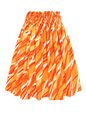 Waves Orange Poly Cotton Single Pau Skirt / 3 Bands