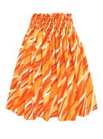 Waves Orange Poly Cotton Single Pau Skirt / 3 Bands