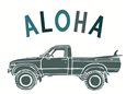 Greenroom Art Gallery Greenroom Original Print &quot;Aloha Pickup Truck&quot;