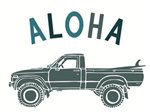 Greenroom Art Gallery Greenroom Original Print "Aloha Pickup Truck"
