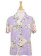 Two Palms Retro Orchid  Lilac Rayon Women&#39;s Hawaiian Shirt