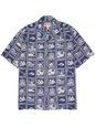 Hilo Hattie 50th State  Navy Cotton Men&#39;s Hawaiian Shirt