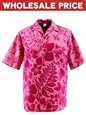 [Wholesale] Gradation Medley Pink Poly Cotton Men&#39;s Hawaiian Shirt
