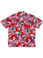 Paradise Found Rainforest Red Rayon Men&#39;s Hawaiian Shirt