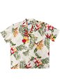 Waimea Casuals Orchid Paradise Beige Cotton Men&#39;s Hawaiian Shirt