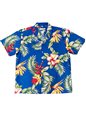 Waimea Casuals Orchid Paradise Blue Cotton Men&#39;s Hawaiian Shirt