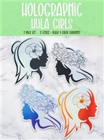 Kawaii Sticker Club Holographic Hula Girls Sticker (Set of 2)