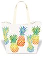 Island Heritage Watercolor Pineapple Tropical Beach Tote Bag