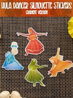 Kawaii Sticker Club Gradient Hula silhouette stickers 2 (Set of 4)