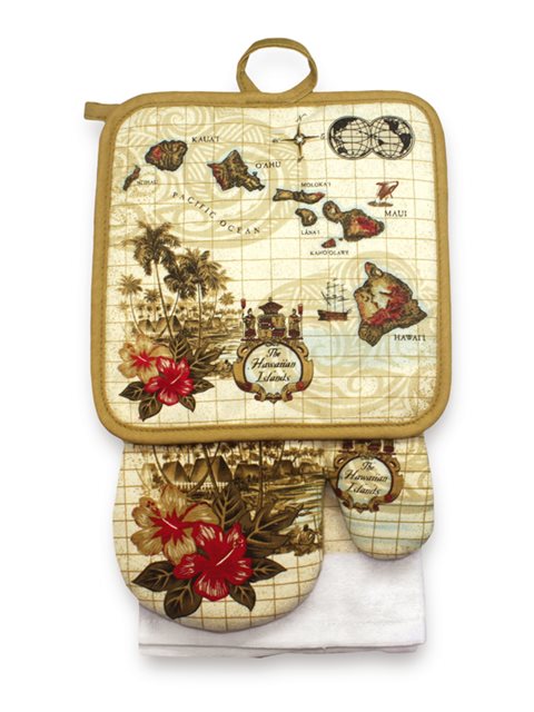 Island Heritage 鍋つかみ＆鍋敷きセット [アイランド オブ ハワイ] | AlohaOutlet (アロハアウトレット)