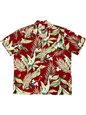 Paradise Found White Ginger Red Rayon Men&#39;s Hawaiian Shirt