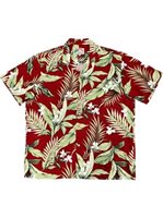 Paradise Found White Ginger Red Rayon Men's Hawaiian Shirt