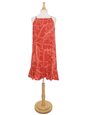 Hilo Hattie Banana Leaf Red Rayon Hawaiian Short Ruffle Adjustable Dress