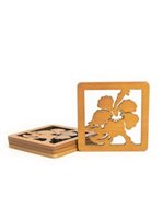 Hibiscus Wooden Coaster 4piece Set