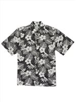 Two Palms Molokai Black Cotton Men's Reverse Printing Hawaiian Shirt