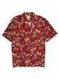 Two Palms Friendly Isle Red Rayon Men&#39;s Hawaiian Shirt