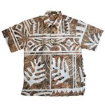 Pacific Islands Art メンズ アロハシャツ [N20/ブラウン]