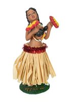 Assorted Color Hula Wahine with Uliuli Dashboard Doll 4.5"