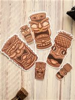 Kawaii Sticker Club Tiki Statue Stickers - set of 6