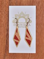 SUN N SOUL - Boutique - Elongated Diamond  Kapa Hawaiian Fabric Earring