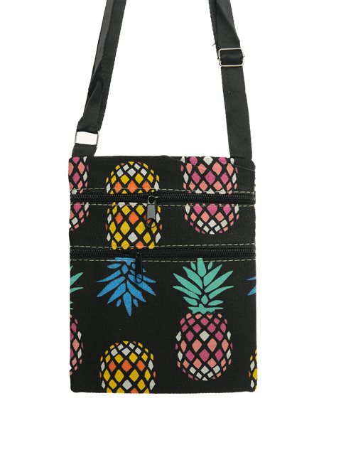 ブラウンバス1とパイナップル　ハワイアンキルトバッグ Hawaiianquiltハワイアンキルトバッグ ブラウンハイビスカス柄