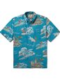 Reyn Spooner Waveriders Blue Moon Spooner Kloth Men&#39;s Hawaiian Shirt Classic Fit