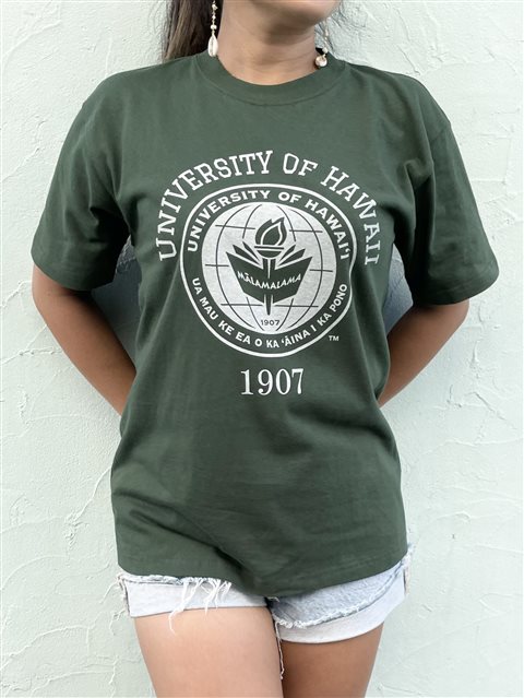 UH ハワイ大学Tシャツ [クラシックシール1907/グリーン/6.2oz]