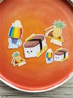Kawaii Sticker Club キュートハワイアンフードステッカー