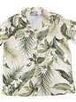 Paradise Found White Ginger Beige Rayon Women&#39;s Hawaiian Shirt